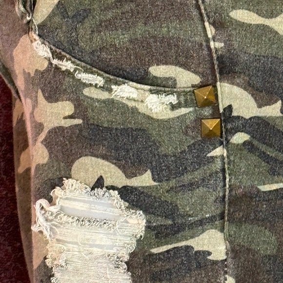 Vintage 90s Distressed Camouflage Spoon Jeans Skinny Twill pants 37” inseam. - Picture 7 of 11